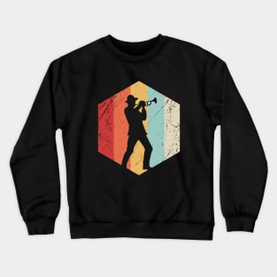 Trumpet Player Retro Distressed Crewneck Sweatshirt